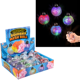 Light Up Squishy Mesh Ball - 12 pc