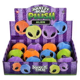 Squeezy Bead Plush Alien - 12 pc