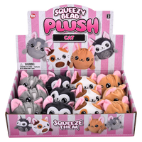Squeezy Bead Plush Cat - 12 pc