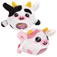 Squeezy Bead Plush Cow - 12 pc