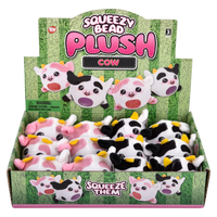 Squeezy Bead Plush Cow - 12 pc