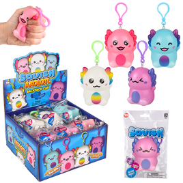 Squish Axolotl Backpack Clip - 12 pc