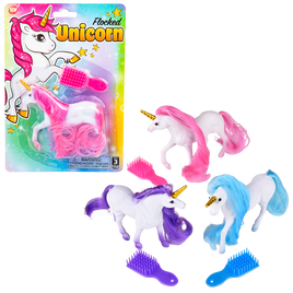 Flocked Unicorn Playset - 12 pc